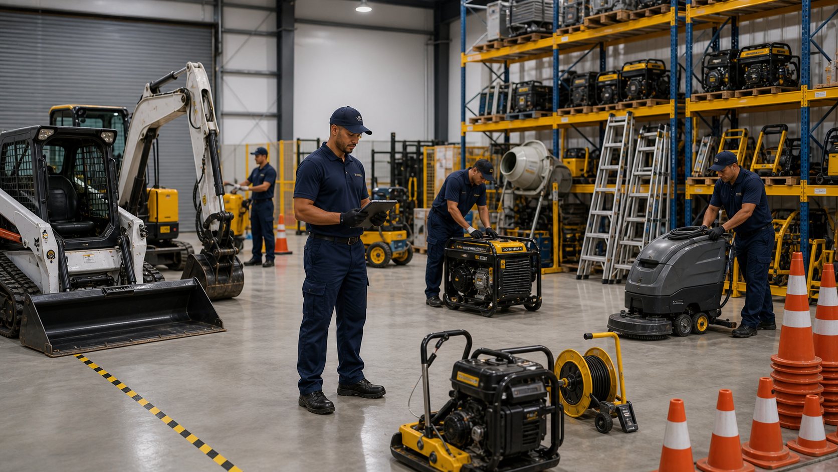 Locação de Equipamentos - Equipamentos industriais e de construção organizados para locação empresarial